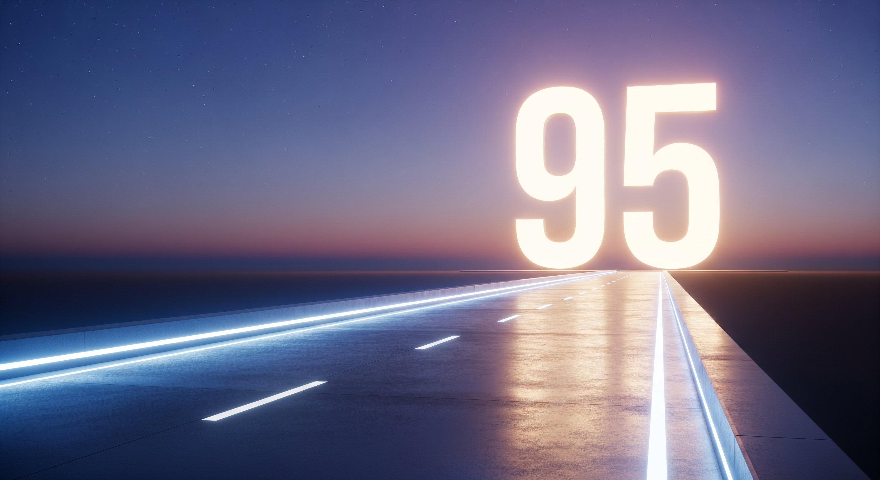 Symbolbild: Eine schematische Darstellung einer Straße, die den Weg zur Schlüsselzahl 95 symbolisiert.